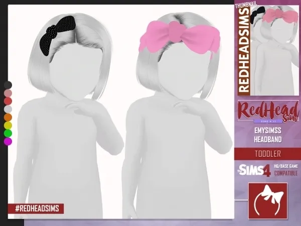 Alpha AMYSIMSS HEADBAND TODDLER by redheadsims - The Sims 4 Custom Content