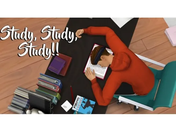Alpha Study Study Study Pose pack - The Sims 4 Custom Content
