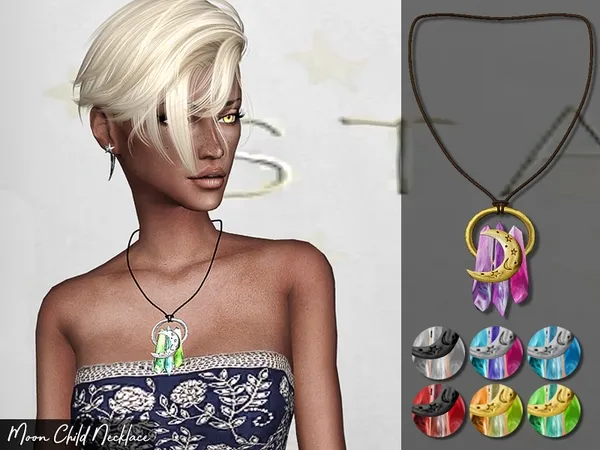 Alpha Genius Moon Child Necklace - The Sims 4 Custom Content