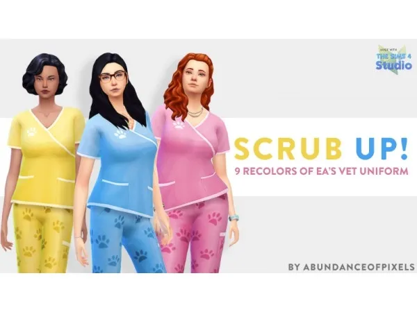 Maxis Match SCRUB UP A CATS DOGS RECOLOR - The Sims 4 Custom Content