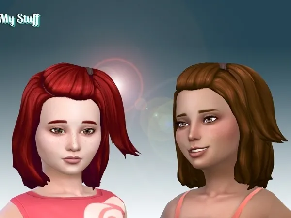 Alpha Melanie Hairstyle V2 for Girls - The Sims 4 Custom Content