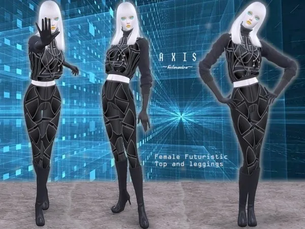 Alpha AXIS Futuristic Set Female - The Sims 4 Custom Content