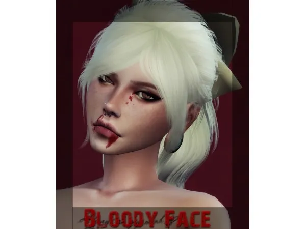 Alpha Bloody Face - The Sims 4 Custom Content