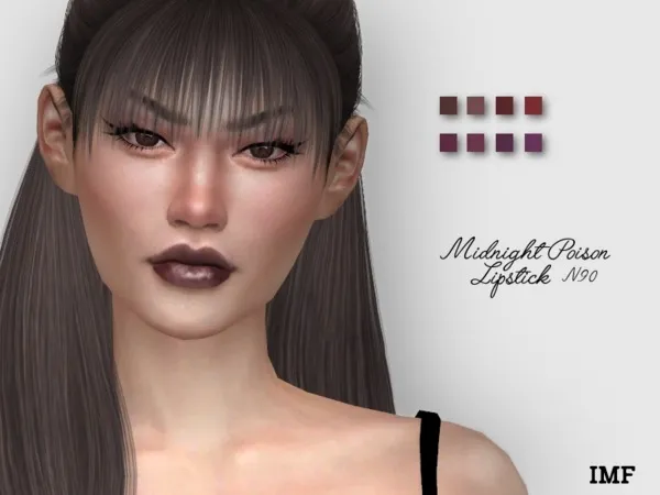 Alpha IMF Midnight Poison Lipstick N90 - The Sims 4 Custom Content