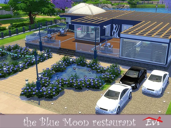 Alpha The Blue Moon restaurant - The Sims 4 Custom Content
