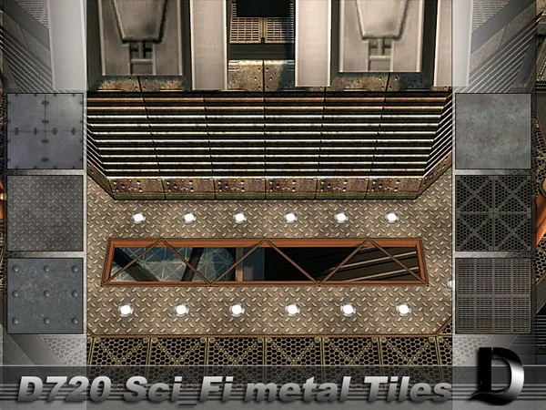 Alpha D720 Sci_Fi Metal Tiles by thesimsresource - The Sims 4 Custom Content