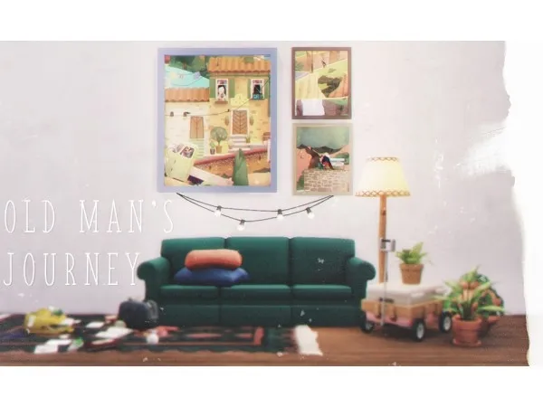 Maxis Match Old Mans Journey Paintings - The Sims 4 Custom Content