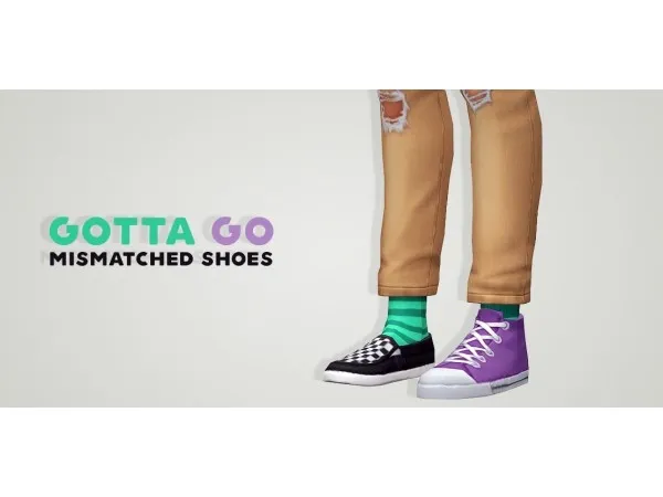 Maxis Match GOTTA GO DORM DWELLER mismatched shoes and laundry day recolors - The Sims 4 Custom Content