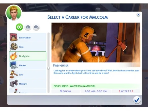 Mix Firefighter Career (Sims 3 Remake) - The Sims 4 Custom Content