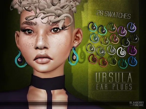 Alpha Ursula Ear Plugs - The Sims 4 Custom Content