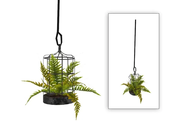 Aylin Hanging Fern Cage by thesimsresource - The Sims 4 Custom Content