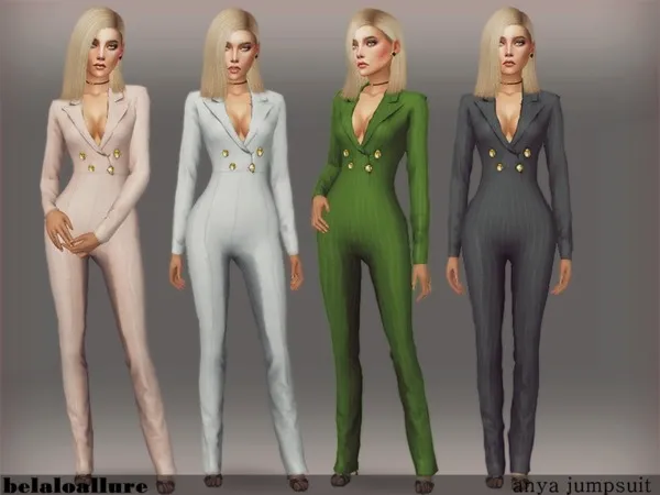 Alpha belaloallure_Anya jumpsuit - The Sims 4 Custom Content