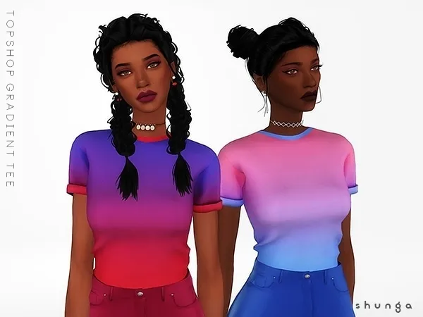 Alpha SHUNGA TOPSHOP Gradient Tee by shunga - The Sims 4 Custom Content
