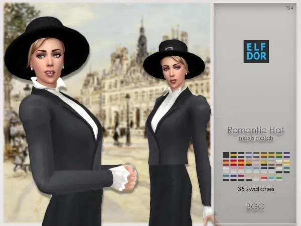 Alpha Romantic Hat - The Sims 4 Custom Content