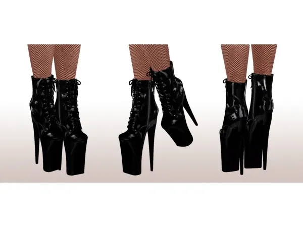 Alpha Pleaser womens beyond 1020 lace up ankle boots by dopesims - The Sims 4 Custom Content