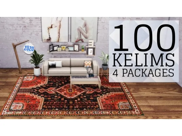 Alpha 100 ORIENTAL KELIM RUGS by zozothebrit - The Sims 4 Custom Content