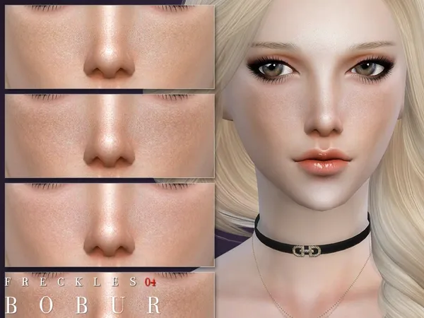 Alpha Bobur Freckles 04 - The Sims 4 Custom Content