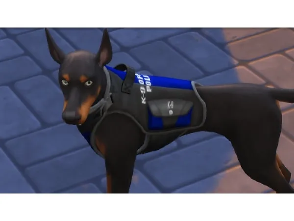 Alpha K 9 Officer Vest and Collar by EmilitaRabbit - The Sims 4 Custom Content