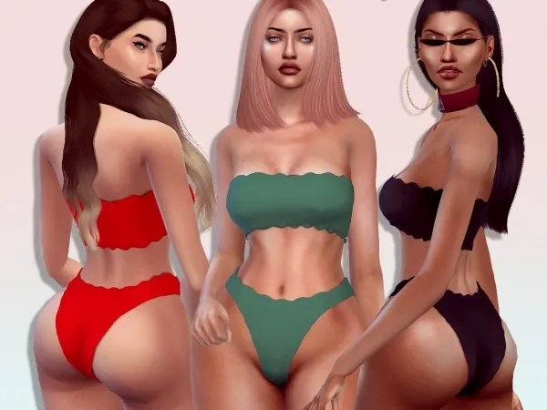 Alpha Scallop Bikini LYNXSIMZ - The Sims 4 Custom Content