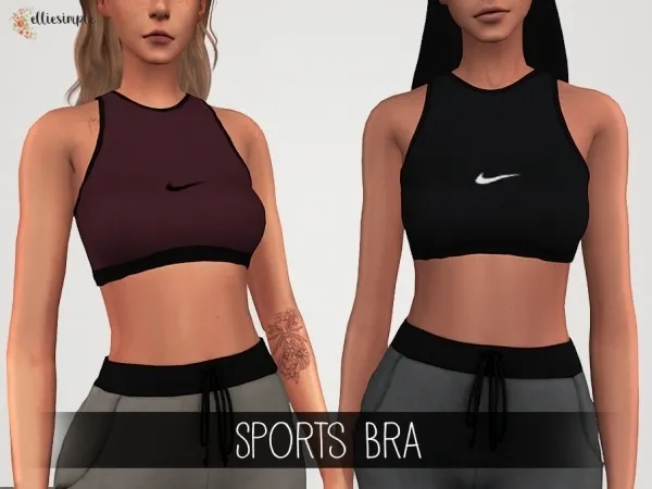 Alpha Elliesimple Sports Bra - The Sims 4 Custom Content