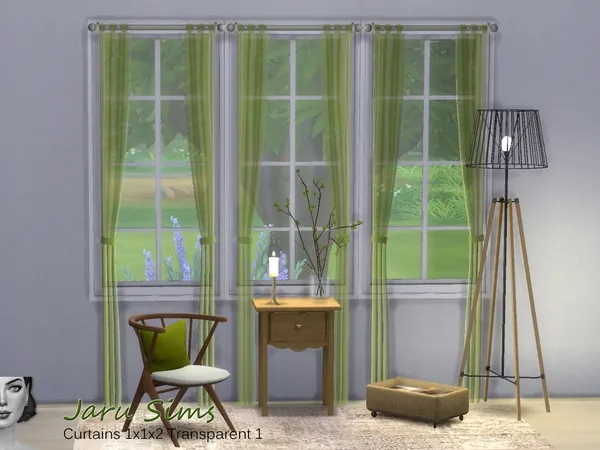 Alpha Curtain 1x1x2 Transparent 1 - The Sims 4 Custom Content
