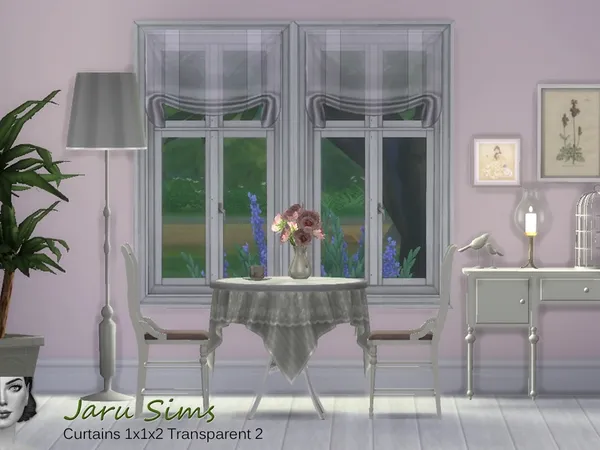 Alpha Curtains 1x1x2 Transparent 2 - The Sims 4 Custom Content