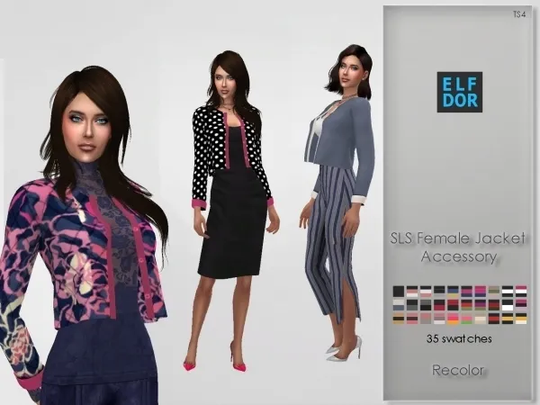 Alpha Simtographies Accessory Jacket Recolor - The Sims 4 Custom Content