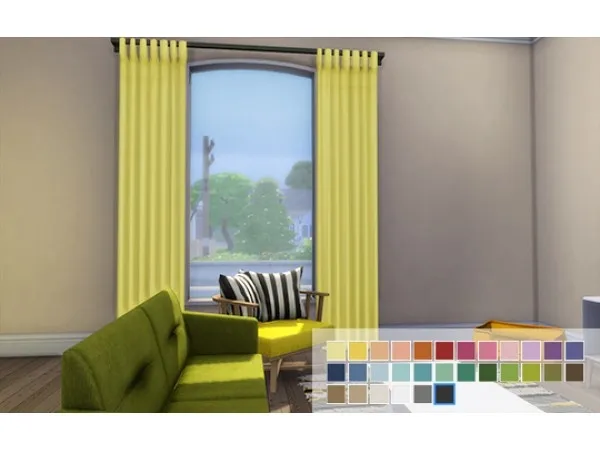 Alpha Cats Dogs Bigger Bella Curtains Recoloured in Annas Pallette by honeysim - The Sims 4 Custom Content