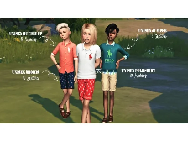 Alpha Kids Ralph Lauren Collection by spnsimmer - The Sims 4 Custom Content