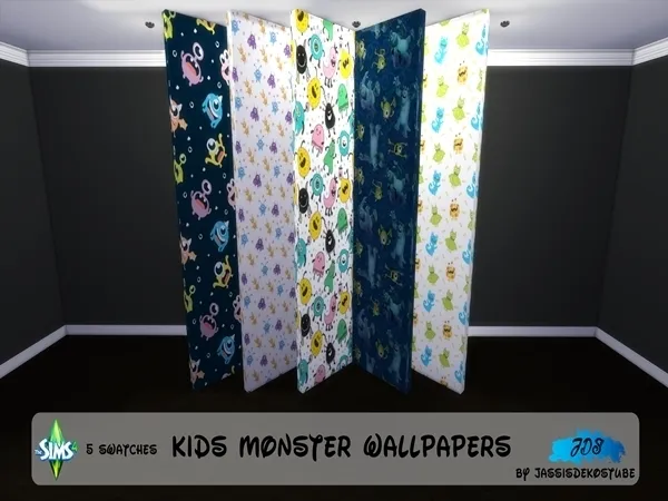Alpha Kids Monster Wallpapers - The Sims 4 Custom Content