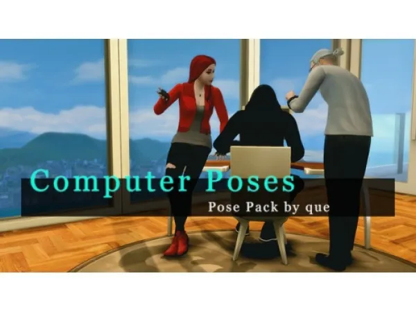 Alpha Computer Poses by que - The Sims 4 Custom Content