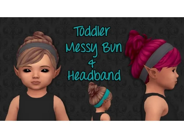 Alpha TODDLER MESSY BUN HEADBAND by coliswonderland - The Sims 4 Custom Content