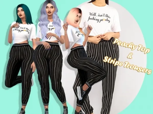 Alpha Peachy Outfit - The Sims 4 Custom Content