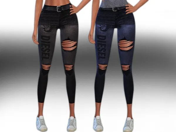 Alpha Diesel Ripped Jeans with Belt - The Sims 4 Custom Content
