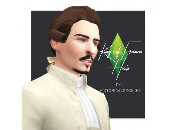 Alpha KING OF FRANCE HAIR (sims 3 to sims 4 conversion) by historicalsimslife - The Sims 4 Custom Content