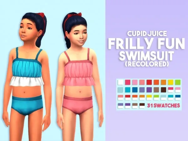 Maxis Match FRILLY FUN BATHING SUIT by springsims1 - The Sims 4 Custom Content