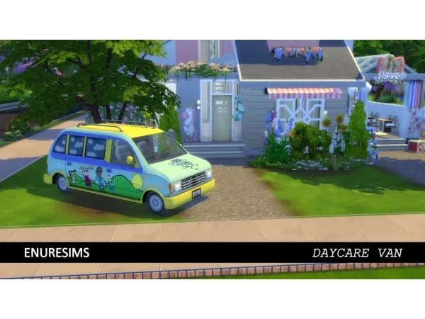 Alpha DAYCARE VAN by enure - The Sims 4 Custom Content