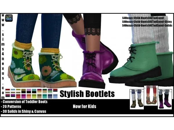 Alpha Stylish Bootlets (Now for Kids) by sims4nexus - The Sims 4 Custom Content