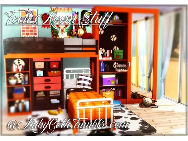 Alpha Teen room stuff by rubygoth - The Sims 4 Custom Content