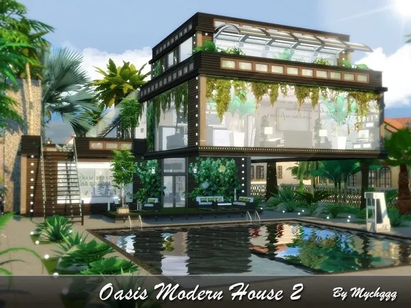 Alpha Oasis Modern House 2 - The Sims 4 Custom Content
