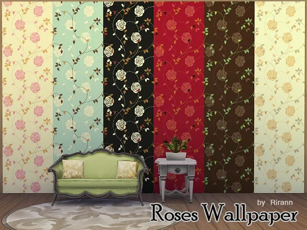 Alpha Roses Wallpaper - The Sims 4 Custom Content