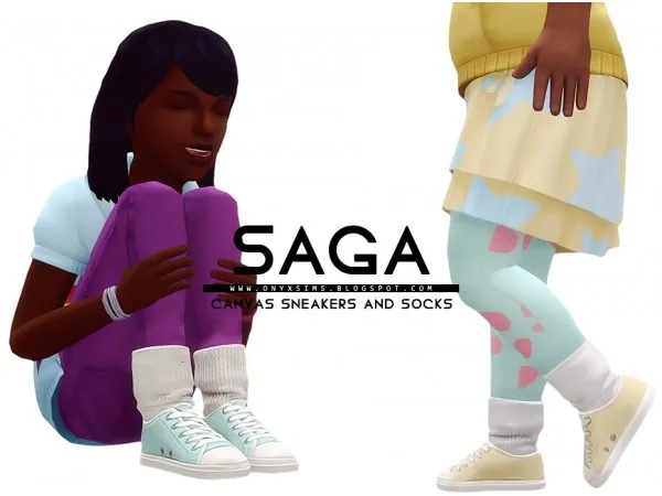 Alpha SAGA CANVAS SNEAKERS AND SOCKS by simsfinds - The Sims 4 Custom Content