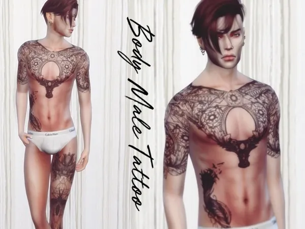 Mix Body Male Tattoo 2 - The Sims 4 Custom Content