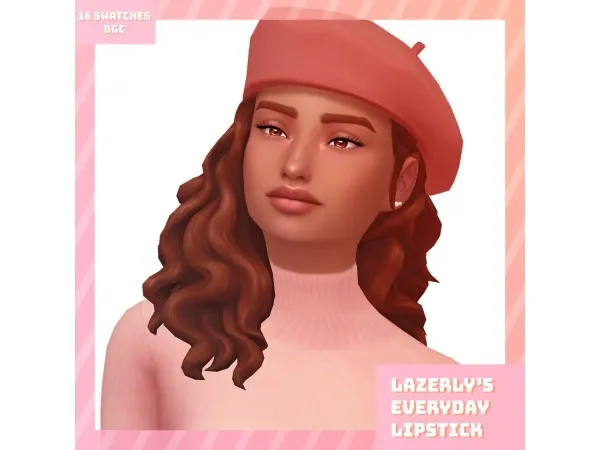 Maxis Match Everyday Beret Everyday Lipstick by lazerly - The Sims 4 Custom Content