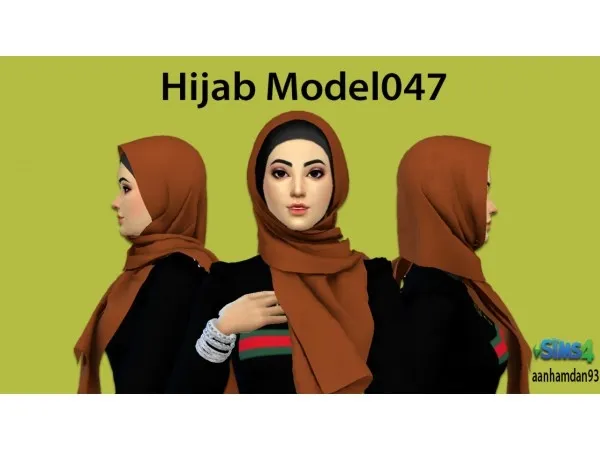 Maxis Match Hijab Model047 NEW Hijab Hair by aanhamdan93 - The Sims 4 Custom Content