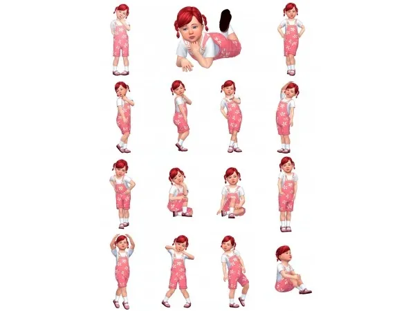 Alpha MODEL POSES FOR TOTS by simsfinds - The Sims 4 Custom Content
