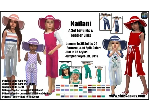 Alpha Kailani A Set for Girls Toddler Girls by sims4nexus - The Sims 4 Custom Content