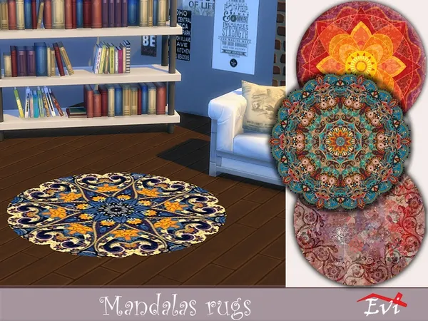 Alpha Mandalas rugs - The Sims 4 Custom Content