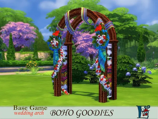 Alpha Boho wedding arch - The Sims 4 Custom Content