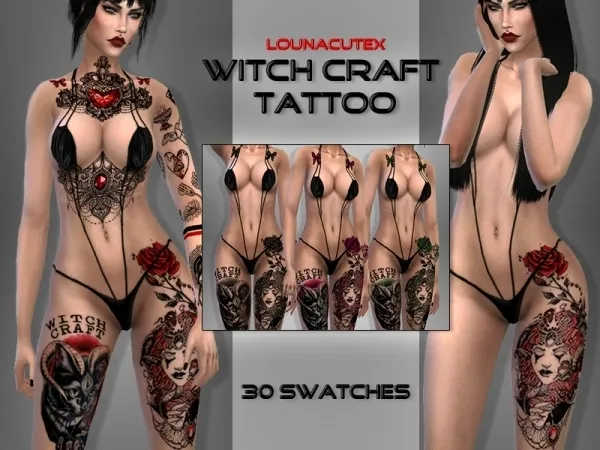 Mix Witch Craft Tattoo Lounacutex - The Sims 4 Custom Content